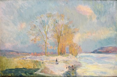 Ufer der Seine und Vernon im Winter, 1901 von Albert Charles Lebourg